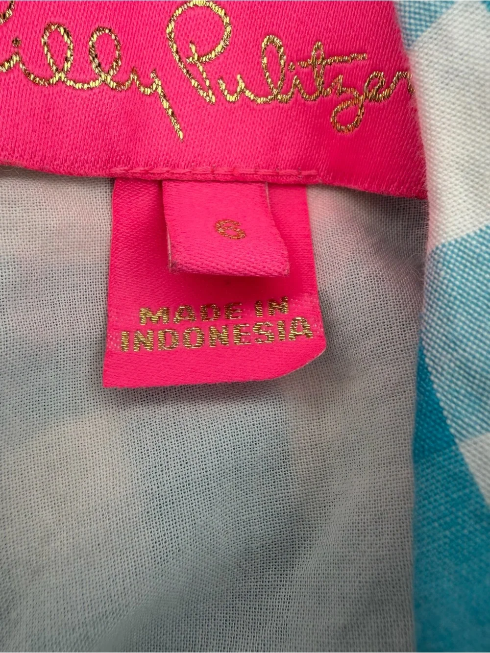 Lilly Pulitzer Sarafina Puff Sleeve Gingham Crinkle Fabric Top Blouse Women Sz 6